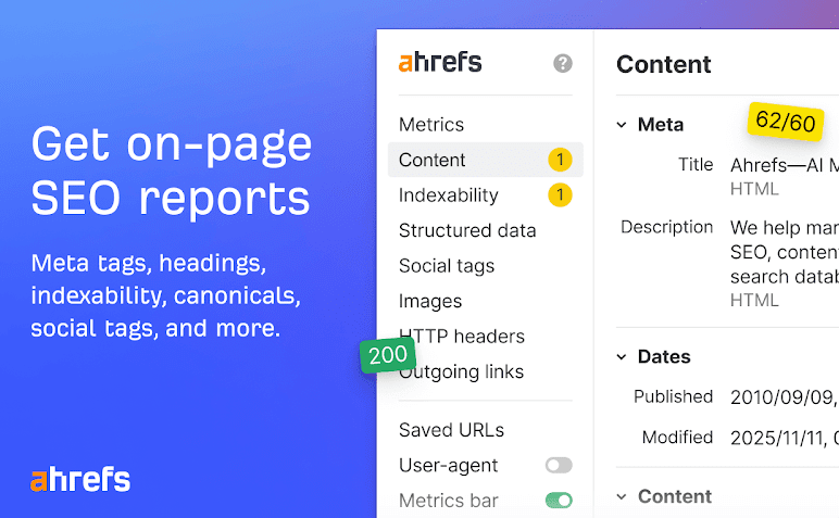 Ahrefs SEO Toolbar